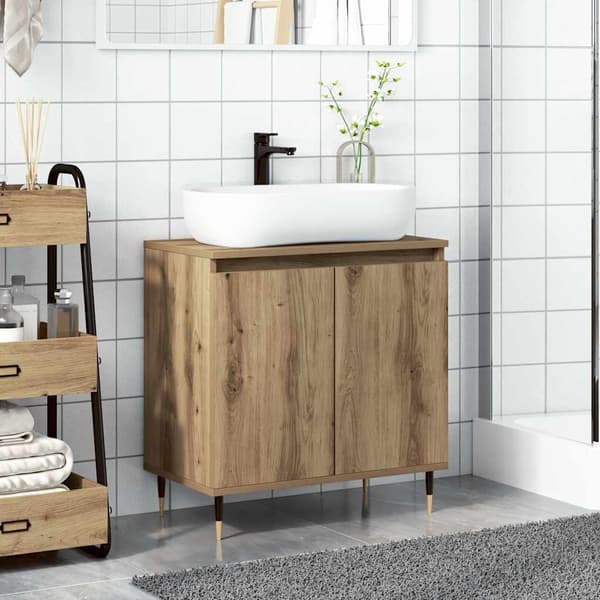 vidaXL Baderomsskap artisan eik 58x33x60 cm konstruert tre
