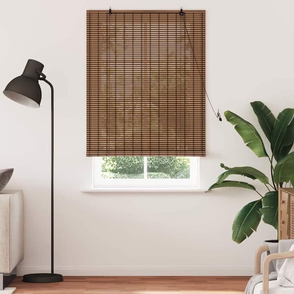 vidaXL Vindu Persienne Geometrisk Brun 100 x 220 cm Bambus