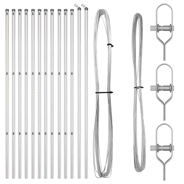 vidaXL Gjerdepåle 13 pcs sølv Stål