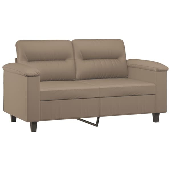 vidaXL 2-sits soffa med prydnadskuddar cappuccino 120 cm konstläder