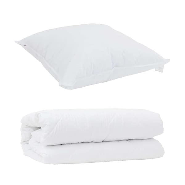 vidaXL Täckeset med kudde 2 pcs Vit Mikrofiber