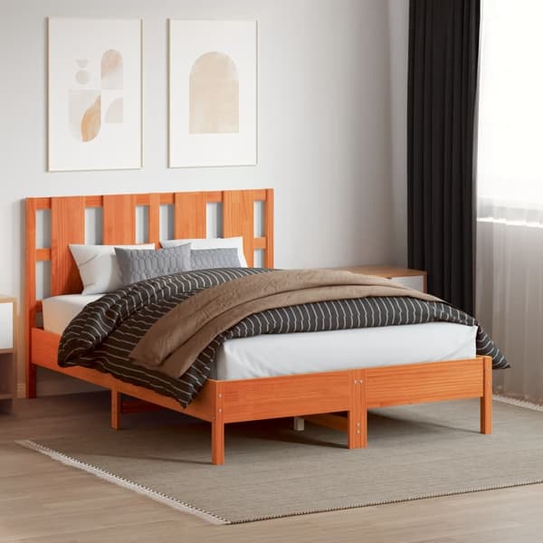 vidaXL Hodegavl voksbrun 135 cm heltre furu