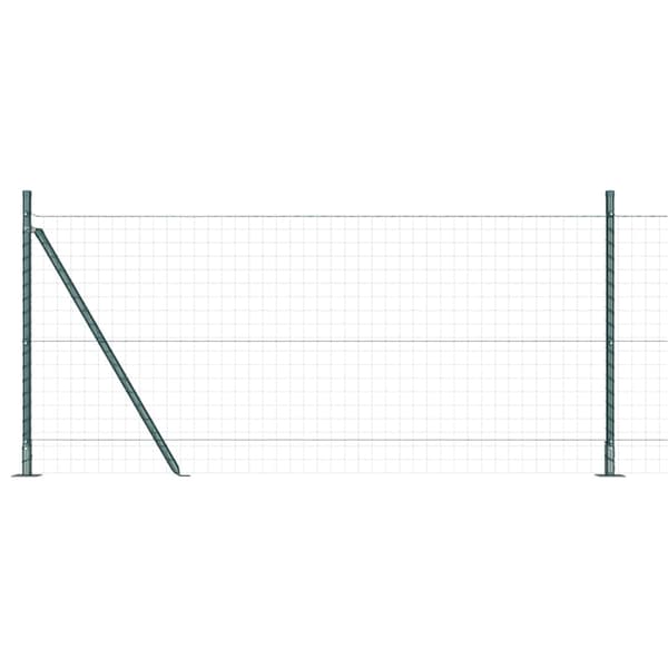 vidaXL Stängselstolpe 7 pcs Grön Stål
