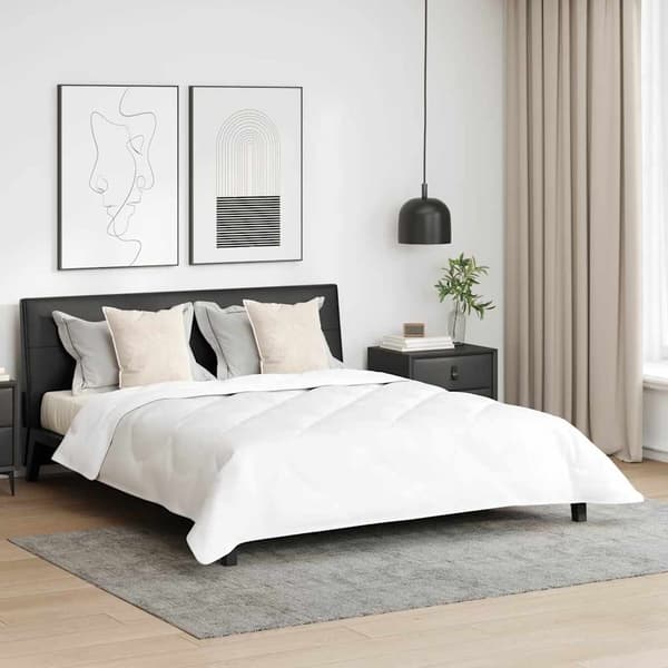 vidaXL Vinter Täcke med kudde 3 pcs Vit Mikrofiber