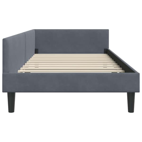 vidaXL Sängram Mörkgrå 90 x 200 cm Sammet och konstruerat trä