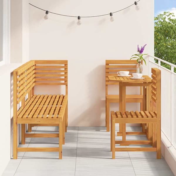 vidaXL Hage Bistro Sett 6 pcs Brun Solid akasietre