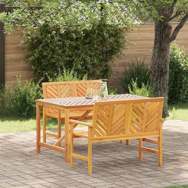 vidaXL Hage Spisegruppe 3 pcs Brun Solid akasietre