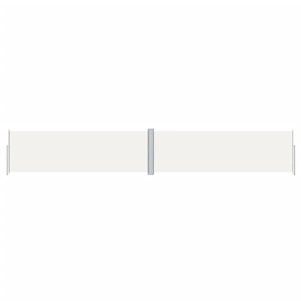 vidaXL Infällbar sidomarkis gräddvit 160x1000 cm