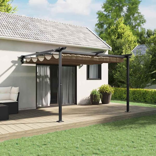 vidaXL Paviljong Gråbrun 300 x 300 x 200 cm Polyester