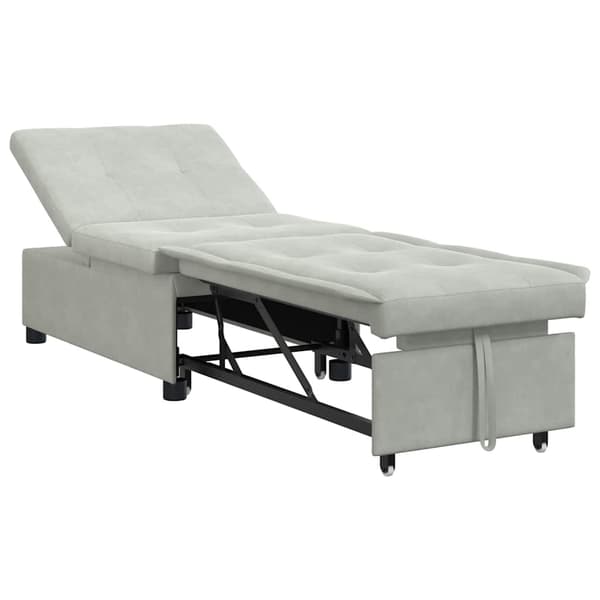 vidaXL Soffsäng Ljusgrå 194 x 67 x 82 cm Sammet