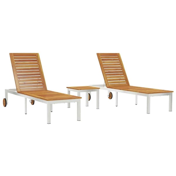 vidaXL Sofa 2-person 3 pcs Brun Solid akasietre