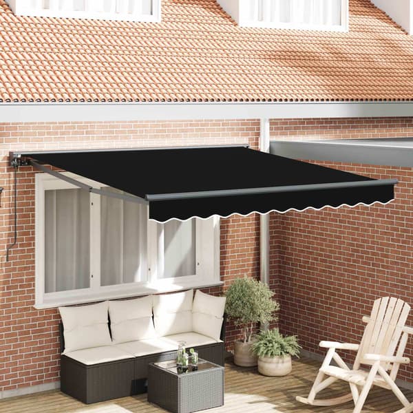 vidaXL Markisram Svart 300 x 250 cm Polyester med PU-beläggning
