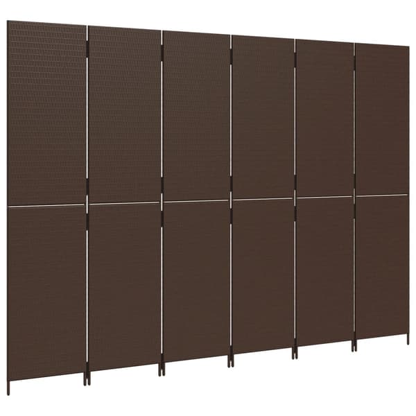 vidaXL Romdeler 6 paneler brun polyrotting