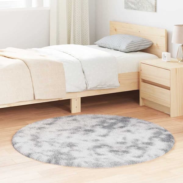 vidaXL Flossteppe med lang luv NAVARRA lysegrå 120x120 cm polyester