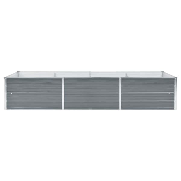 vidaXL Høybed galvanisert stål 240x80x45 cm grå