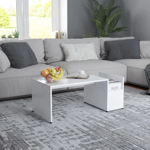 vidaXL Soffbord vit 90x45x35 cm konstruerat trä
