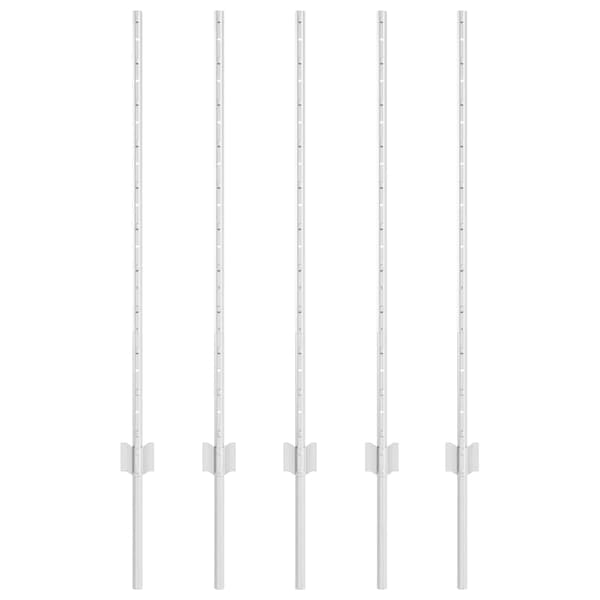 vidaXL Gjerdepåle 5 pcs sølv 100 cm Stål