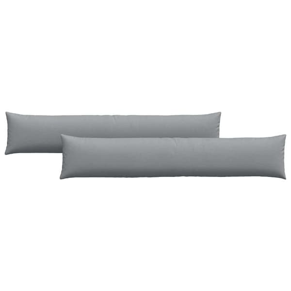 vidaXL Soffkuddar 2 st Ljusgrå 200 x 40 cm tyg