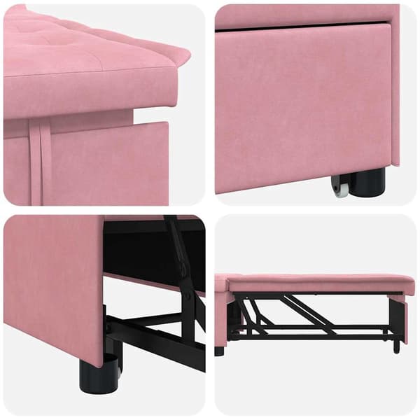 vidaXL Soffsäng Rosa 194 x 67 x 82 cm Sammet