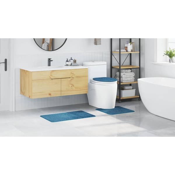 vidaXL Badematte 3 pcs Blå 50 x 50 cm Polypropen