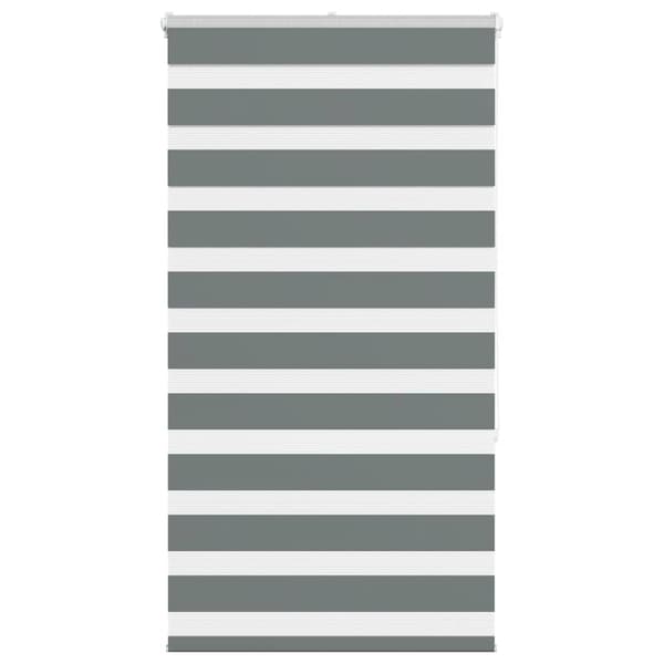 vidaXL Rullgardin zebra mörkgrå 80x150 cm tyg bredd 75,9 cm polyester