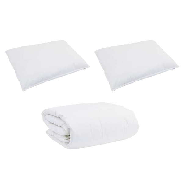 vidaXL Täckeset med kudde 3 pcs Vit Bomull