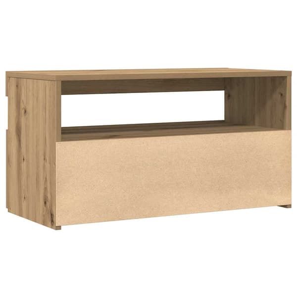 vidaXL TV-benk med LED-lys 2 stk artisan eik konstruert tre
