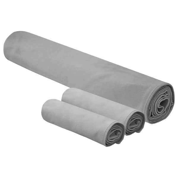 vidaXL Sportshandduksset 3 delar Mörkgrå Polyester och polyamid