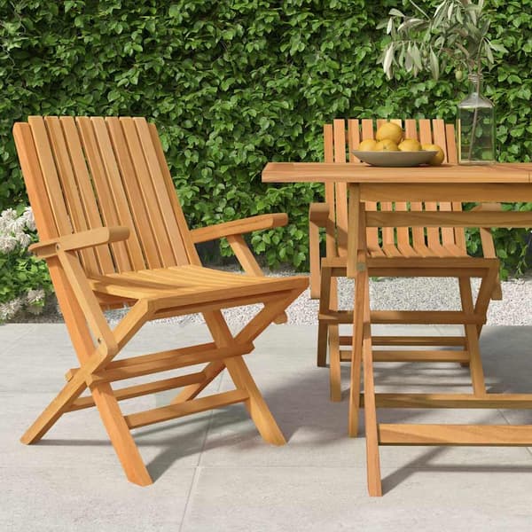 vidaXL Klappstoler 2 stk 61x67x90 cm heltre teak