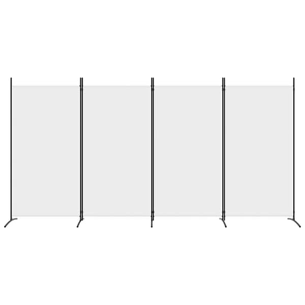vidaXL Romdeler 4 paneler hvit 346x180 cm stoff
