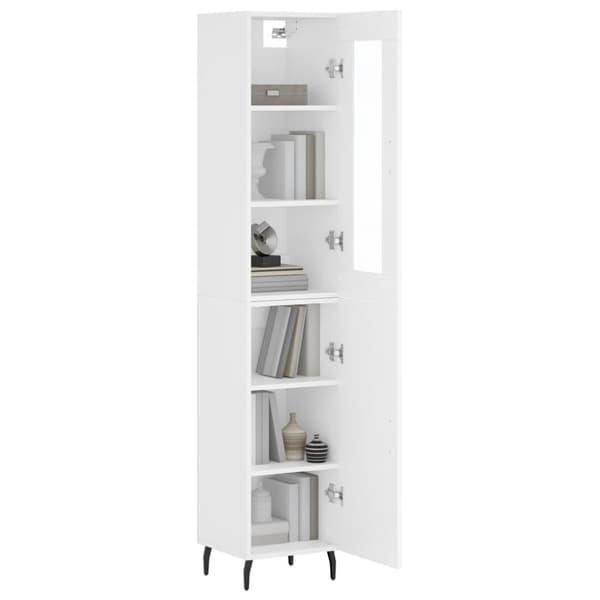 vidaXL Highboard hvit 34,5x34x180 cm konstruert tre
