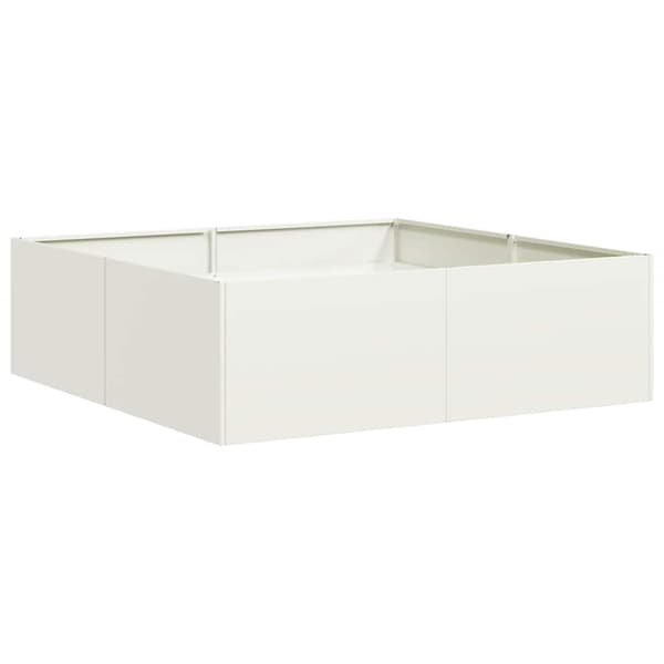 vidaXL Planteringskärl vit 100x100x30 cm stål