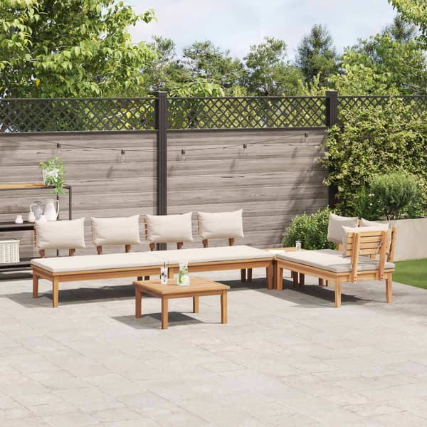 vidaXL Hagesofa Set 5 pcs Brun og Krem