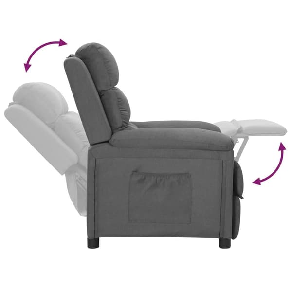 vidaXL Reclinerfåtölj ljusgrå tyg