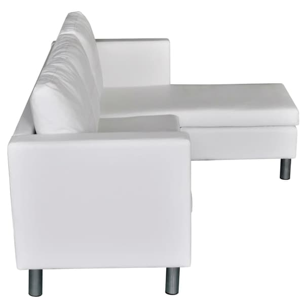 vidaXL Divansoffa 3-sits konstläder vit