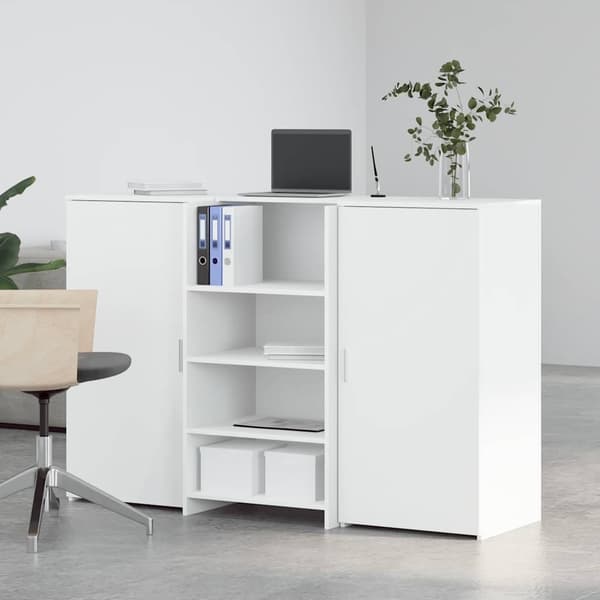 vidaXL Receptionsdisk vit 155x50x103,5 cm konstruerat trä
