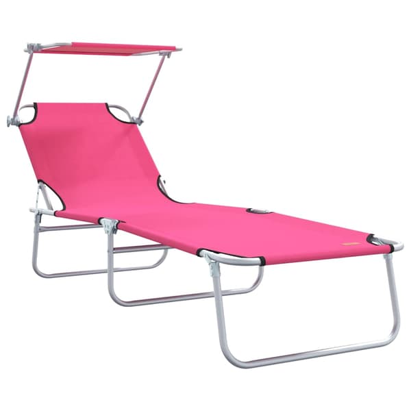 vidaXL Solstol 2 pcs Rosa 58 x 188 x 77cm Polyester