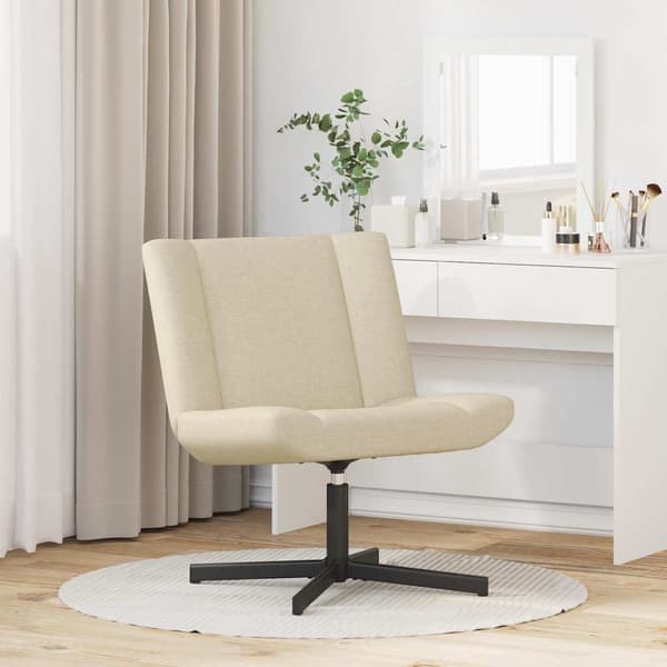 vidaXL Skrivstol Kräm 63 x 75 x 76 cm tyg