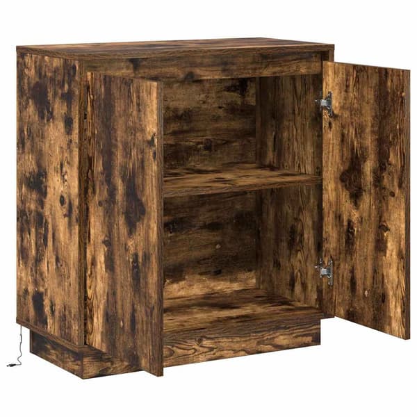 vidaXL LED sideboard for Røkt Eik 71 x 34,5 x 75 cm Konstruert tre