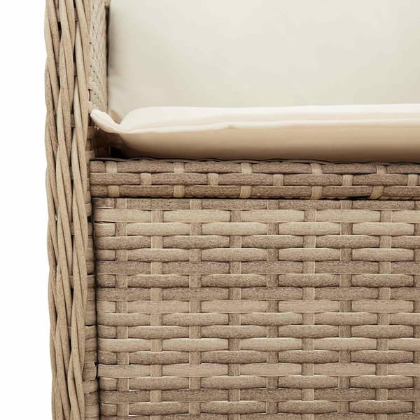 vidaXL Trädgårdsbänk med dyna Beige Polyrotting