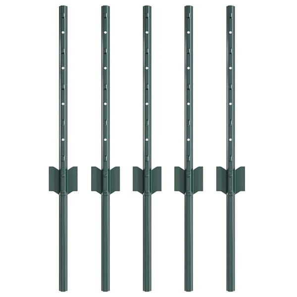vidaXL Gjerdepunkter 5 pcs grønn 40 cm Stål
