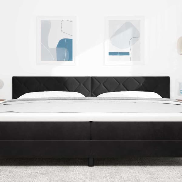 vidaXL LED huvuddyna Svart 200 cm Sammet