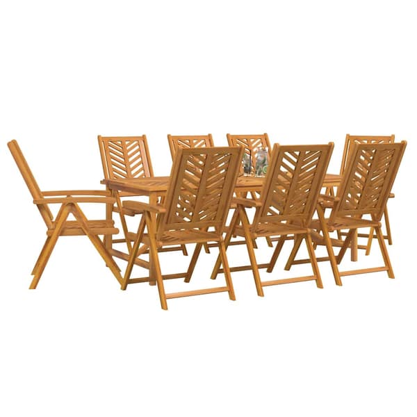 vidaXL Hage Spisegruppe 9 pcs Brun Solid akasietre