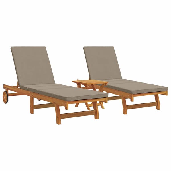 vidaXL Solstol 2-person 3 pcs Brun Solid akasietre