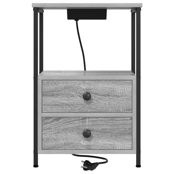 vidaXL Nattbordskap Grå Sonoma 40 x 31 x 60 cm Konstruert tre