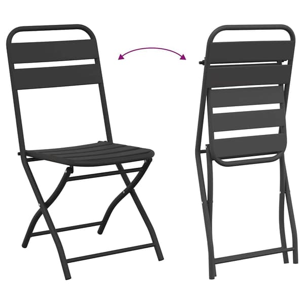 vidaXL Fällstol för trädgård 2 pcs Antracit 42 x 52 x 82cm