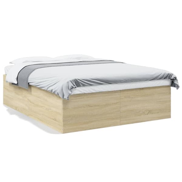 vidaXL Sengeramme sonoma eik 150x200 cm konstruert tre