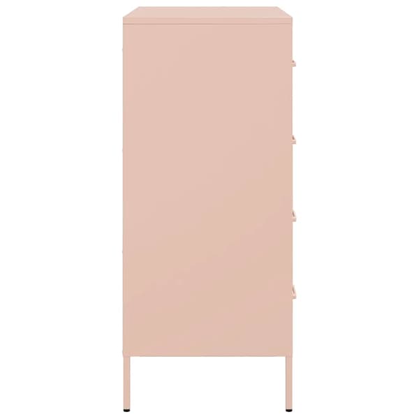 vidaXL Skänk rosa 68x39x89 cm stål