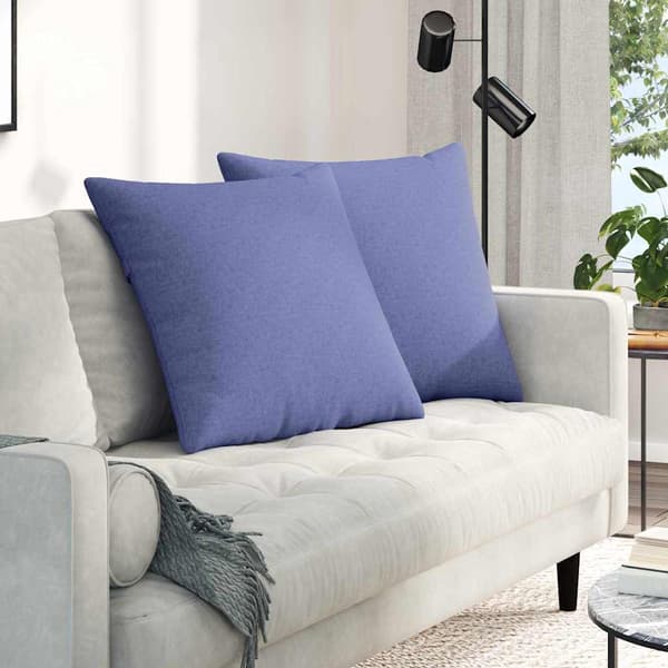 vidaXL Soffkuddar 2 st Blå 80 x 80 cm tyg