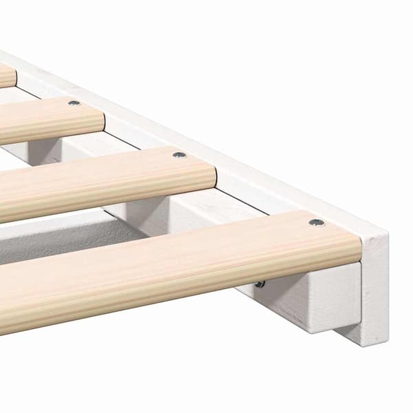vidaXL Gulvbedramme Hvit 80 x 220 cm Heltre furu
